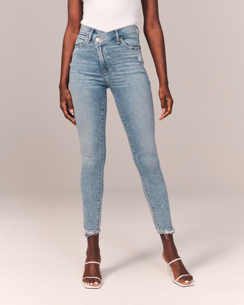 Women's High Rise Super Skinny Ankle Jean | Women's | Abercrombie.com | Abercrombie & Fitch (US)