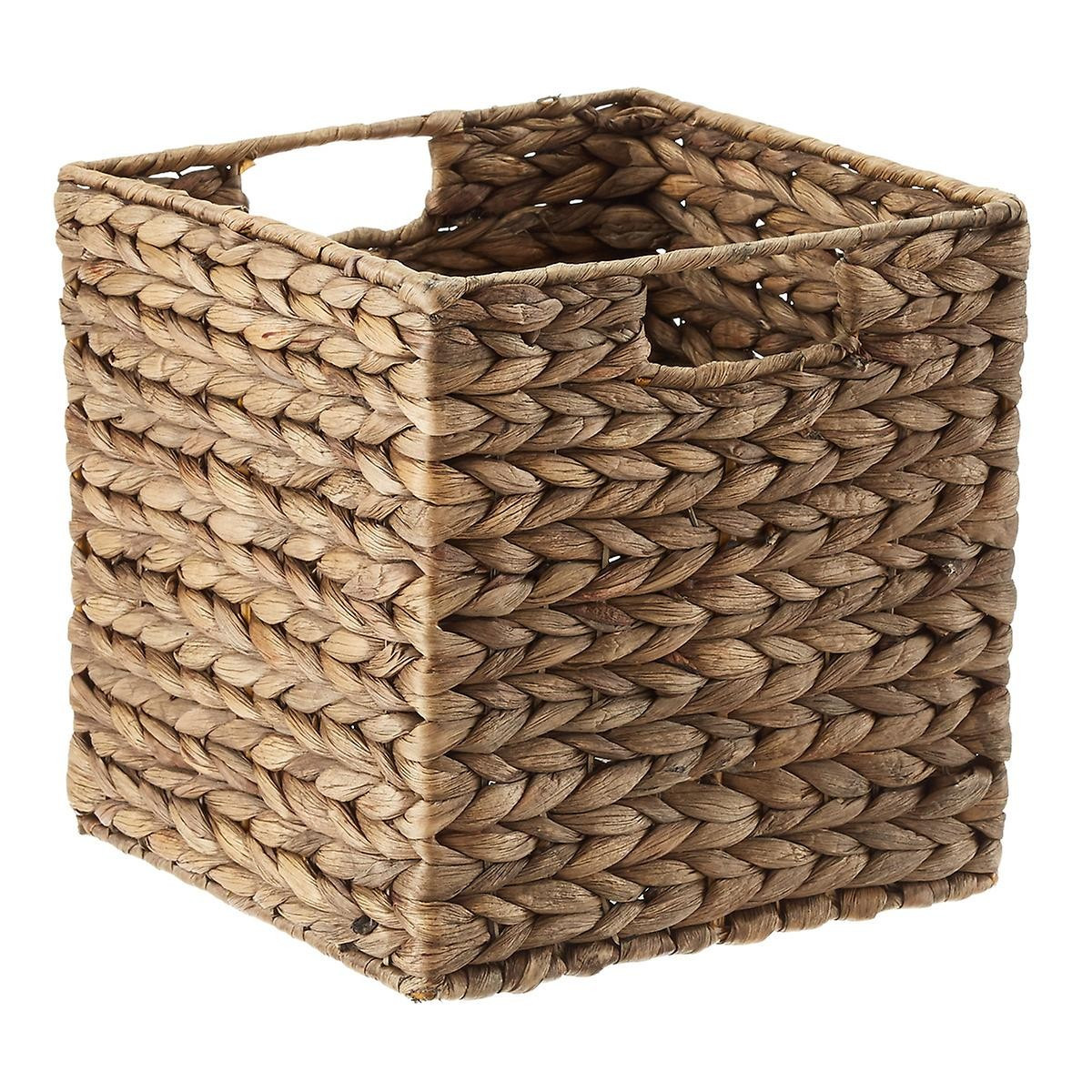 Large Water Hyacinth Cube Mocha | The Container Store