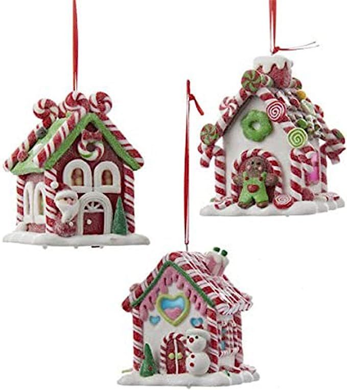 Kurt Adler Holiday Decorative Batter Operated Gingerbread LED Candy House Hanging Accessory Chris... | Amazon (US)