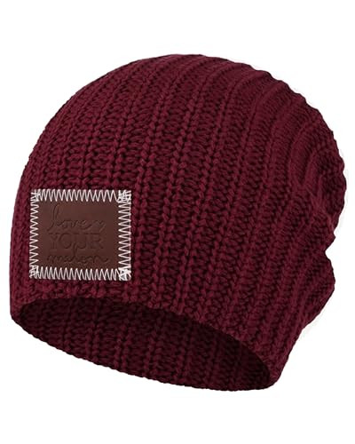 Love Your Melon Beanie for Men & Women - 100% Cotton Winter Beanies Hats - Cool Knit Hat Skull Cap (Burgundy) | Amazon (US)