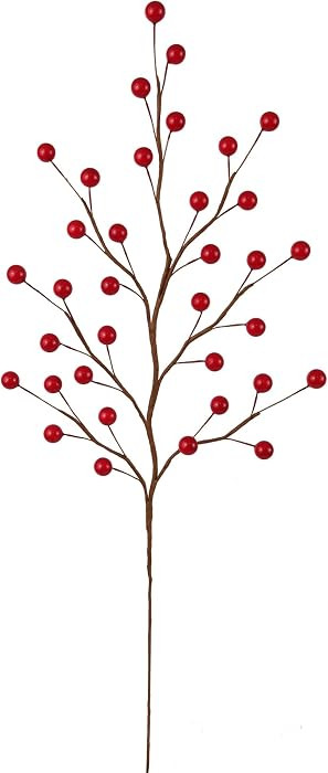 Larksilk 12-Pack 17" Red Berry Stems \u2013 Artificial Wired Holly Berry Picks for Christmas Wrea... | Amazon (US)
