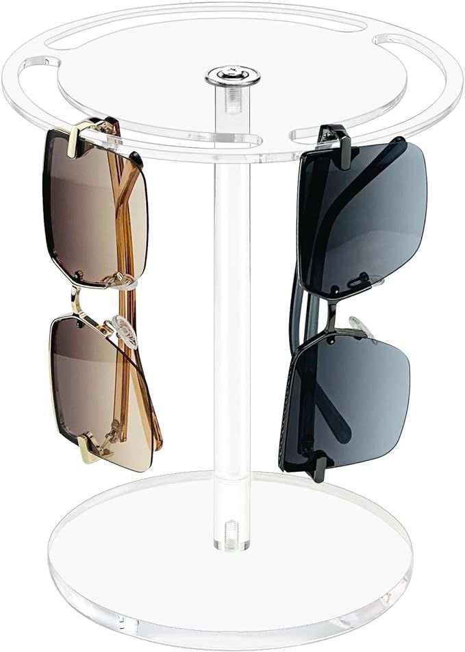 Bigfety Acrylic Sunglasses Holder Stand with 360 Rotating, Eyeglasses Display Rack Clear Glass Ta... | Amazon (US)