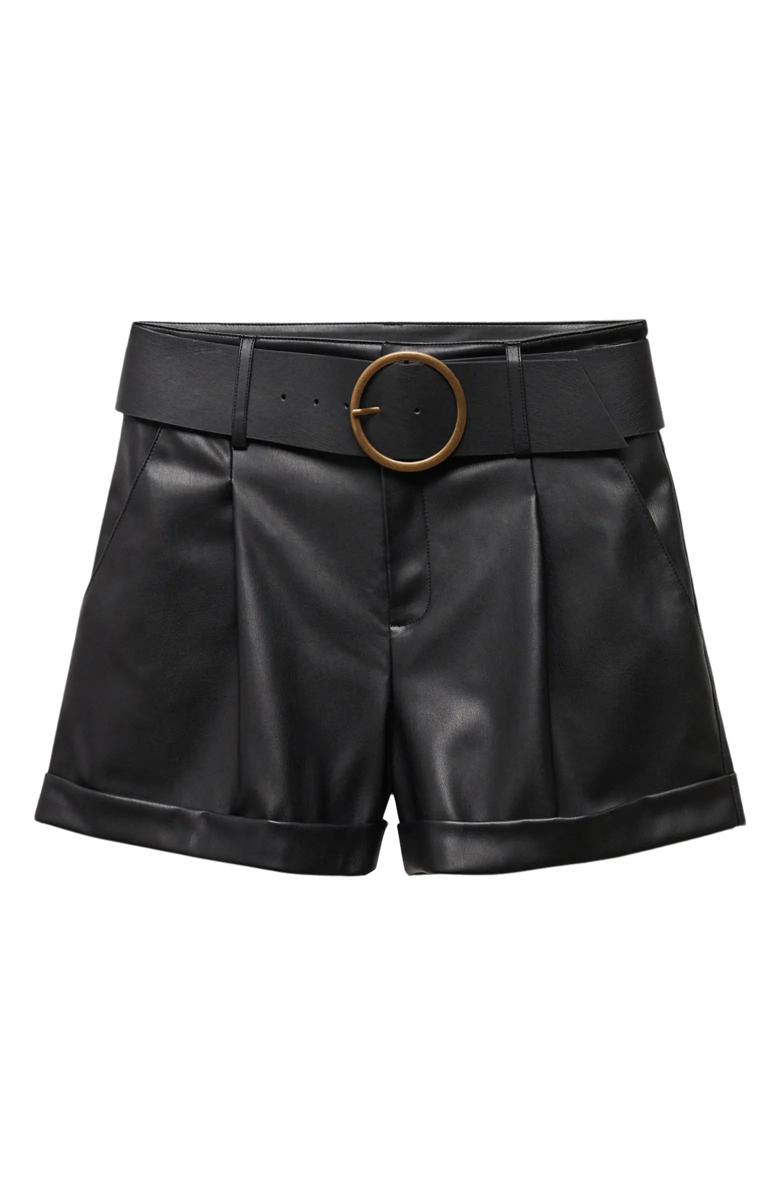 Caia Belted Faux Leather Shorts | Nordstrom