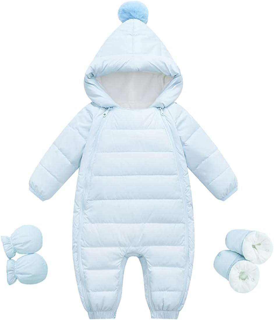 Fairy Baby Baby Winter Snowsuit Hooded Down Jumpsuit Puffer Coat Jacket Zipper Padding Onepiece w... | Amazon (US)