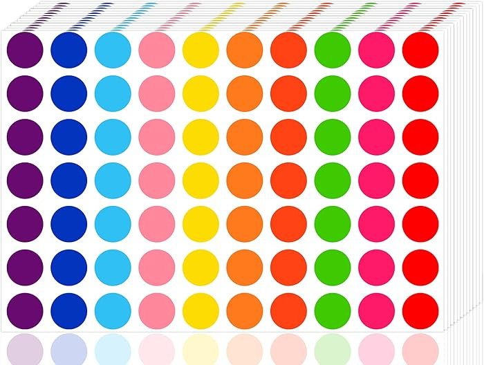 3500 Pieces Dot Stickers, 3/4 inch Color Coding Labels, 10 Color Circle Price Stickers for Office... | Amazon (US)