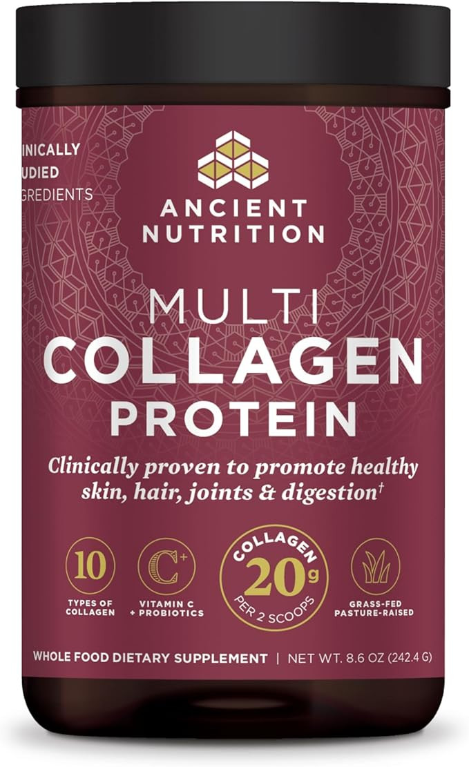 Ancient Nutrition Collagen Peptides Powder, Multi Collagen Protein, Women & Men, Vitamin C, Probi... | Amazon (US)