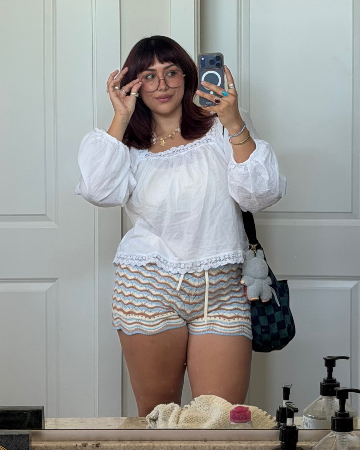 just got these knit shorts from bohme and love them! I got a size large! the top is from old navy also a size large! perfect for the hot summer especially as a sweaty girl lol.