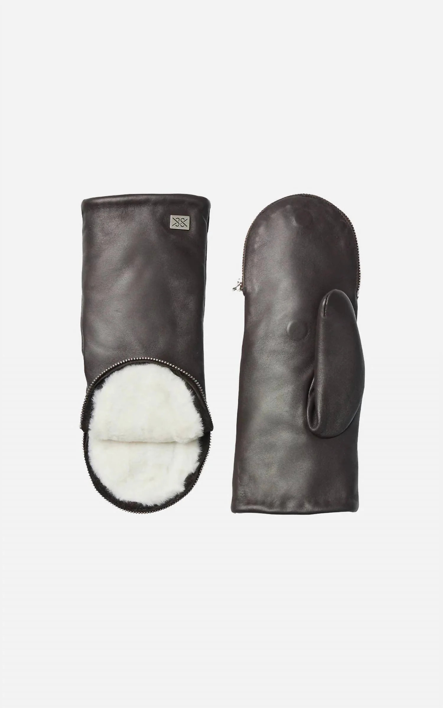 Betrice Zipper Mittens With Faux Fur In Mushroom | Shop Simon