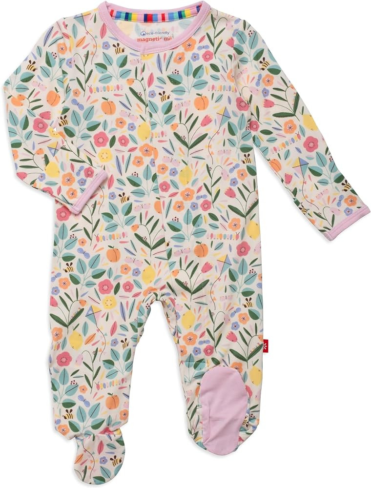Magnetic Me Girls Modal Magnetic Baby Footie Pajamas | Silky Soft Modal Fabric | Baby Sleepers Av... | Amazon (US)