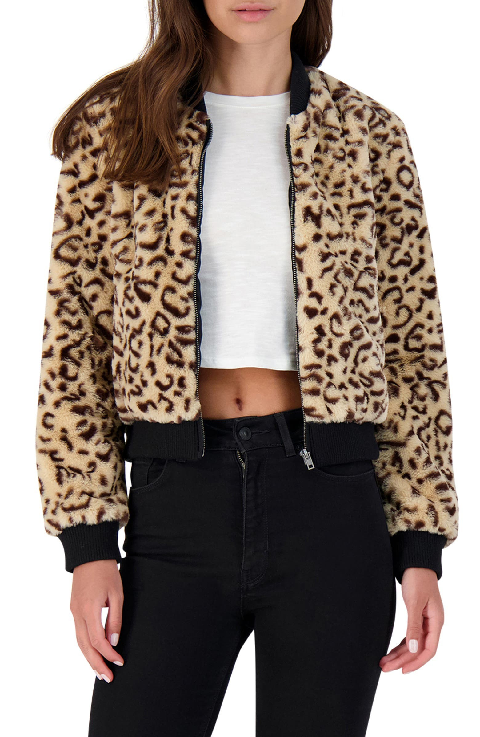 Meow Factor Leopard Print Faux Fur Bomber Jacket | Nordstrom
