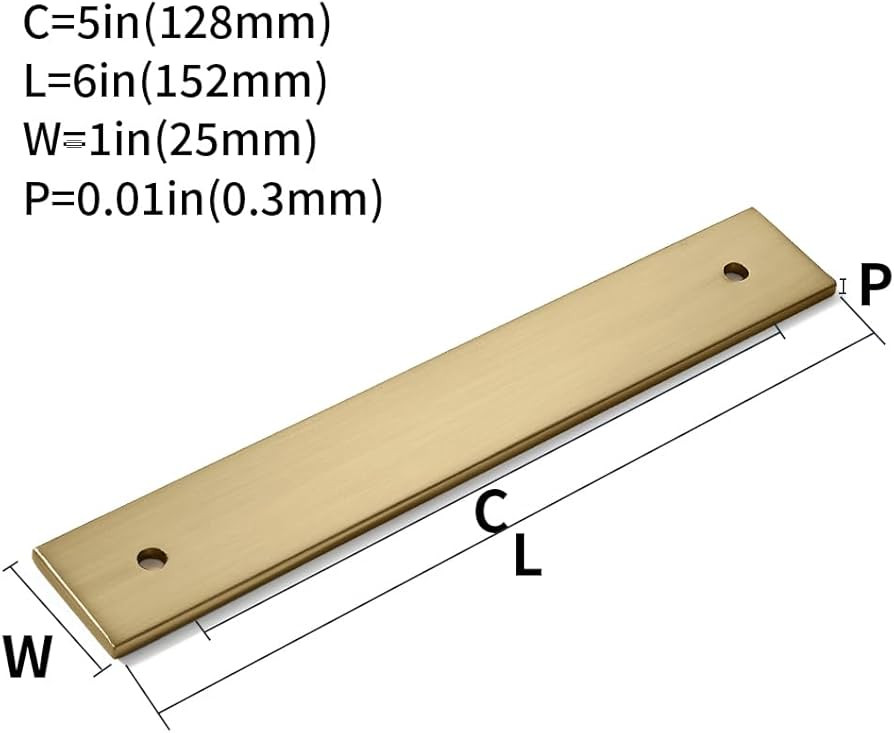khtumeware 5 Pack 6" Square Backplate 5" 128mm Center-Center, Champagne Bronze Backplate for Pull... | Amazon (US)