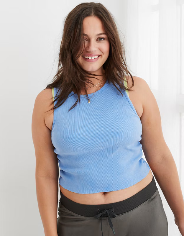 Aerie Rouchy Rib Tank Top | Aerie