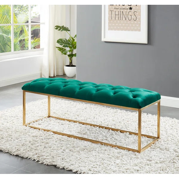Benkelman Bench With Gold Colored Legs | Wayfair Professional