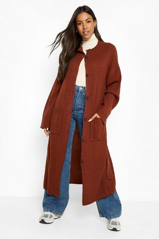 Rib Knit Coatigan | Boohoo.com (US & CA)