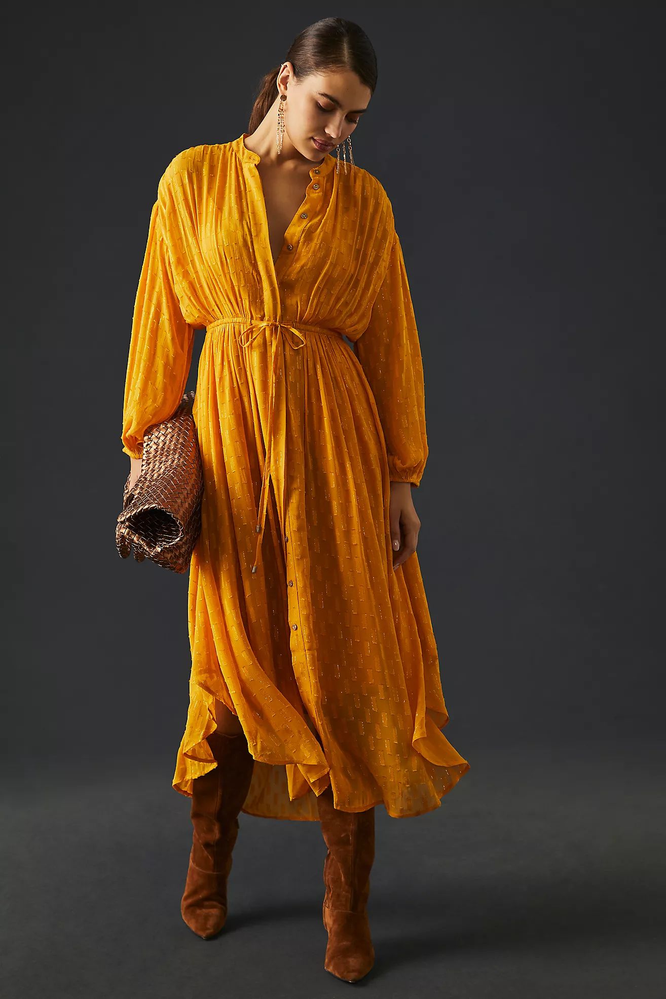 By Anthropologie Allene Shimmer Maxi Dress | Anthropologie (US)