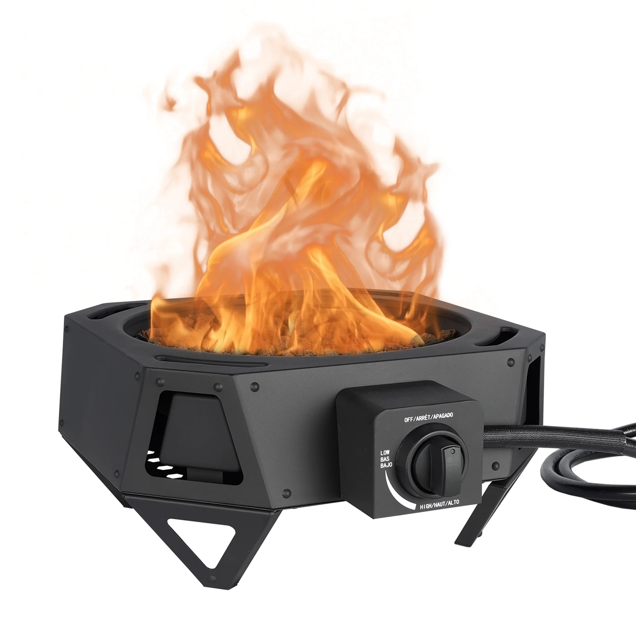 Ozark Trail 15" 54,000 BTU Propane Black Steel Portable Fire Pit with Locking Lid | Walmart (US)