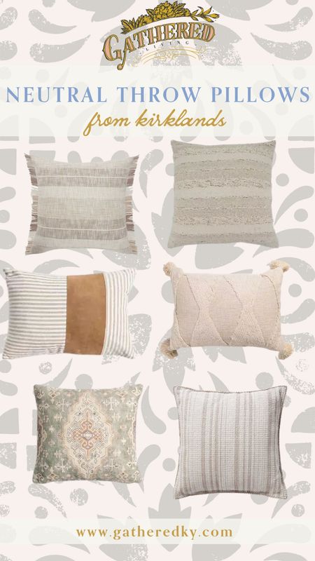 Neutral Throw Pillows from Kirkland 

Home Decor, Cozy Home Decor, Throw Pillows 

#LTKstyletip #LTKhome