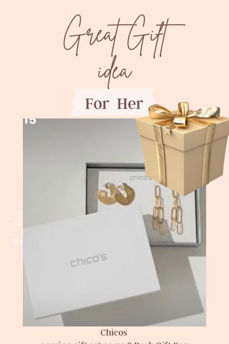 Chicos earring 2 pair Gift  sets!
 All different styles from Gold- silver to bling sets. So really something for any lady on your list! 

Hurry on SALE $25 normally $39 and grab some for co worked, mom, sister, girlfriends!

I adore them! 


#LTKGiftGuide #LTKsalealert #LTKHoliday
