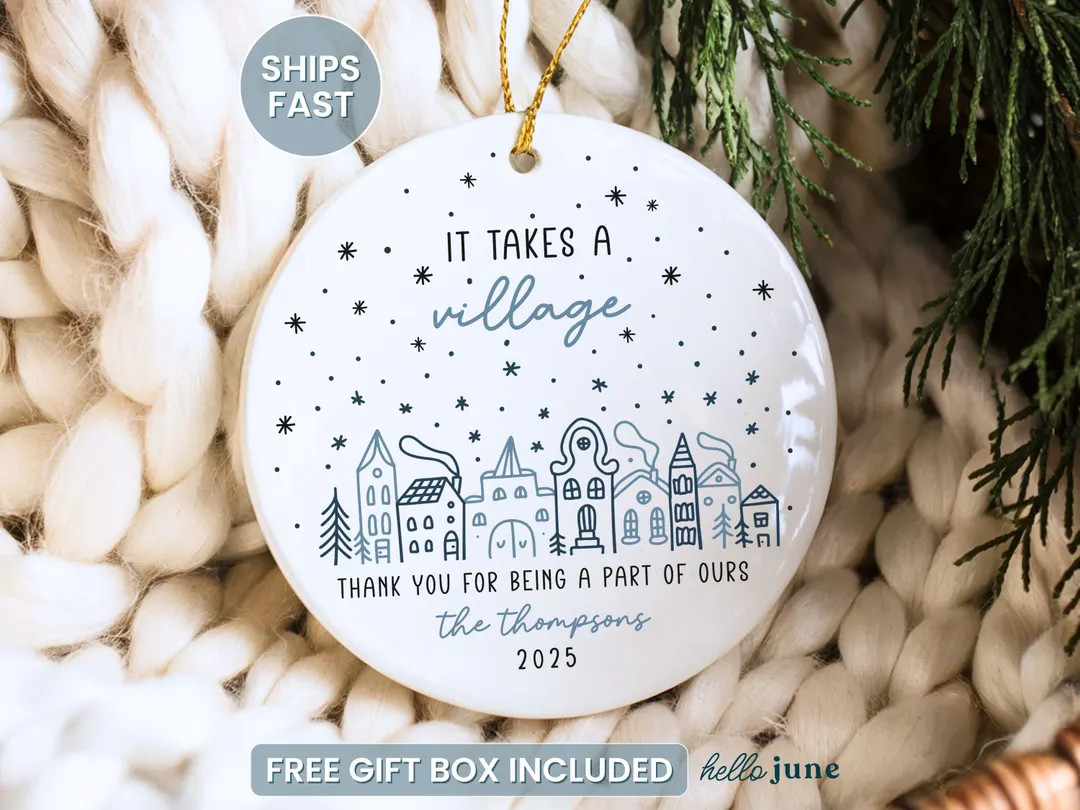 It Takes a Village Personalized Thank You Ornament Custom Thank You Gifts for Teacher Appreciatio... | Etsy (US)