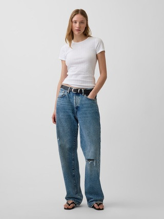 Pointelle Crewneck T-Shirt | Gap (CA)