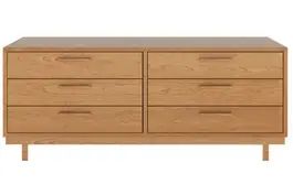 Loft Cherry 6 Drawer Hardwood Dresser | The Futon Shop