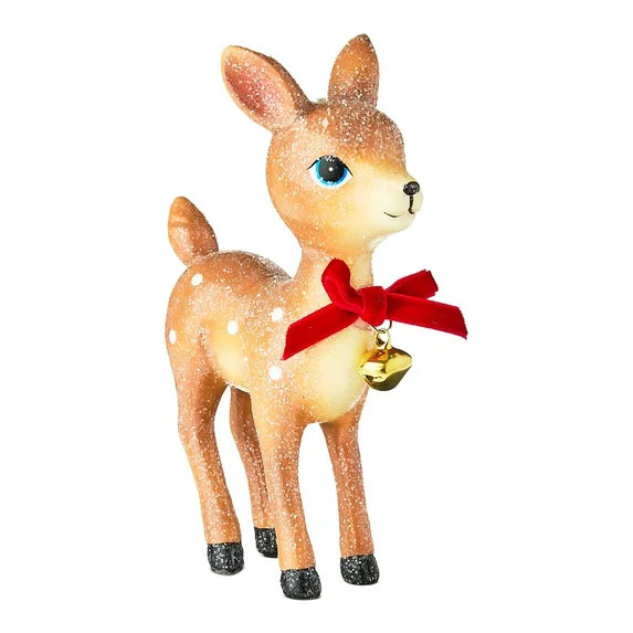 Standing Deer with Bell Christmas Tabletop Decoration, Brown, 5.31", by Holiday Time | Walmart (US)