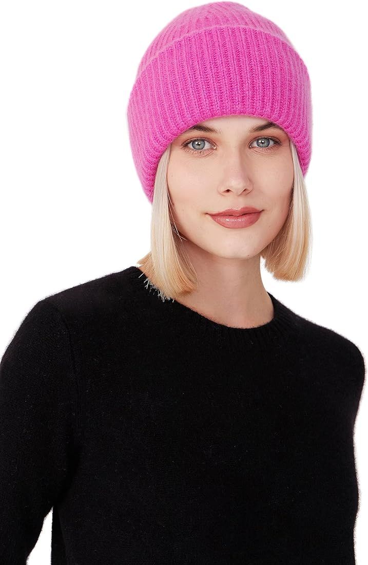 Style Republic Women’s Chunky Knit Beanie, 100% Cashmere, Soft & Stretchy, Warm Hat for Winter | Amazon (US)