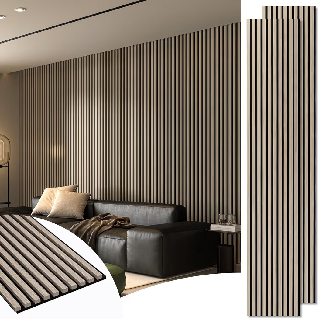 Art3d 2-Pack 108" x 12" Acoustic Wood Panels for Wall, Soundproof Wood Slat Panel for Wall and Ce... | Amazon (US)