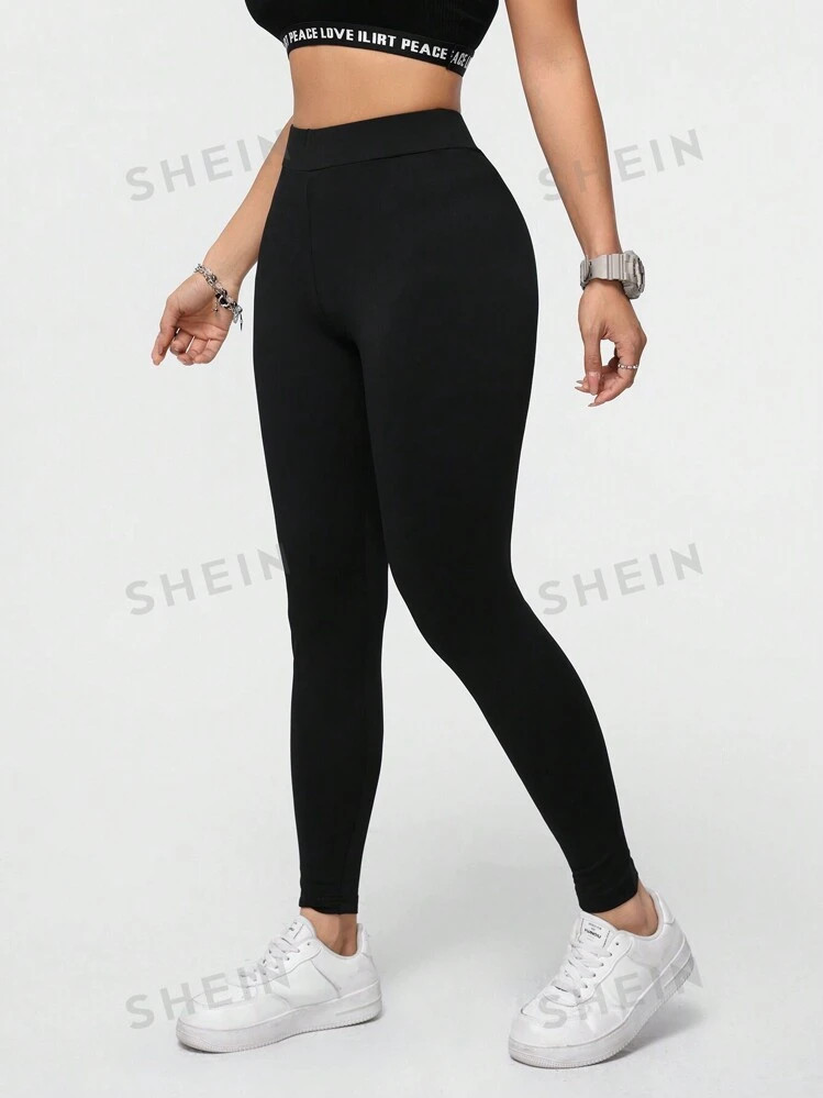 £4.61      
    £6.49
   
  -29%
        SHEIN Essnce Solid Color Casual Knit Sports Leggings F... | SHEIN