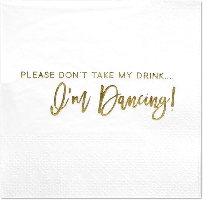 Andaz Press Dont Take My Drink, Funny Quotes Cocktail Napkins, Gold Foil, Bulk 50-Pack Count 3-Pl... | Amazon (US)