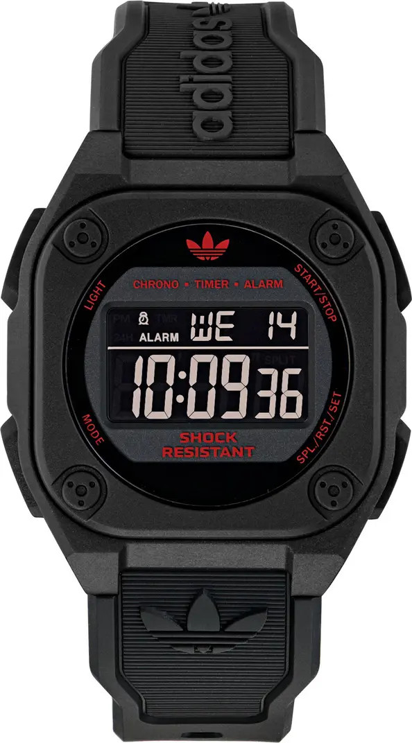 adidas City Tech 4 Silicone Strap Watch, 42mm | Nordstrom | Nordstrom