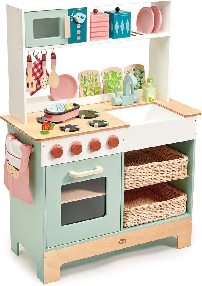 Tender Leaf Toys - Mini Chef Kitchen Range- Wooden Pretend Play Kitchen Set Develops Social, Crea... | Amazon (US)