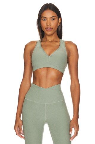 Beyond Yoga Spacedye Lift Your Spirits Bra in Grey Sage Heather from Revolve.com | Revolve Clothing (Global)