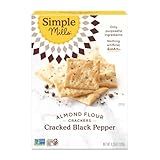 Simple Mills Almond Flour Crackers, Black Cracked Pepper - Gluten Free, Vegan, Healthy Snacks, Plant | Amazon (US)