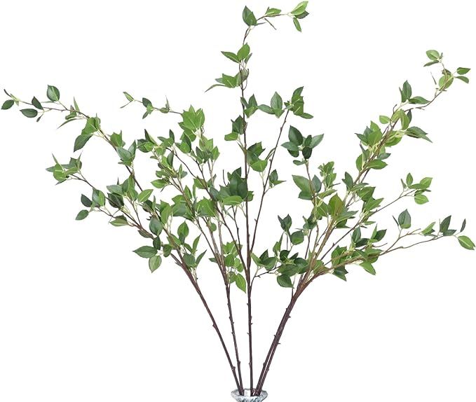 JAROWN Artificial Tree Branches with Leaves for Decoration Faux Twig Bendable 5pcs 39.37 Inches | Amazon (US)