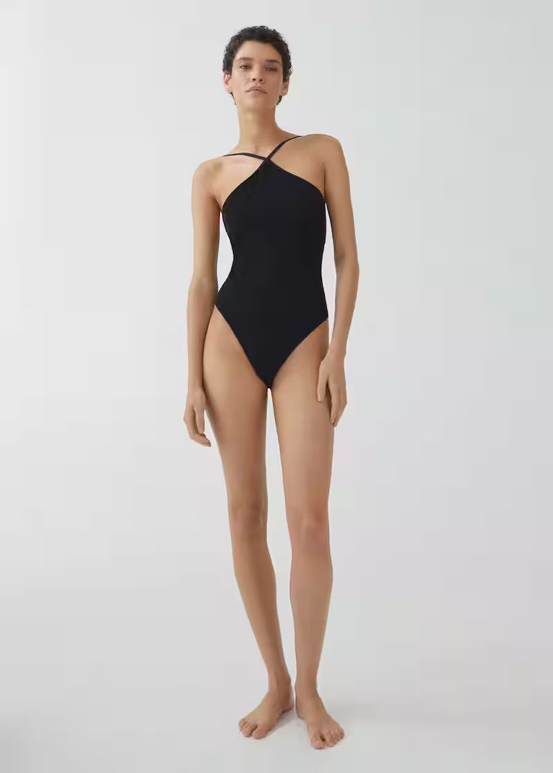 Halter neck swimsuit -  Women | Mango USA | MANGO (US)