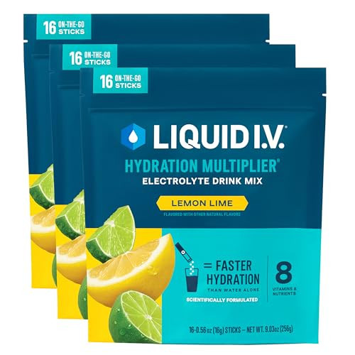 Liquid I.V.® Hydration Multiplier - Lemon Lime | Electrolyte Powder Drink Mix | 3 Pack (48 Servings) | Amazon (US)