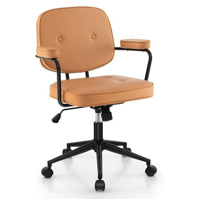 Costway PU Leather Office Chair Adjustable Swivel Leisure Desk Chair w/ Armrest | Target