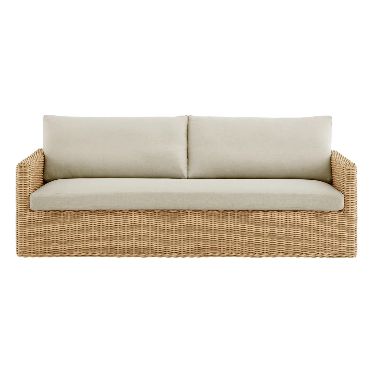 Abela 86" Wicker Patio Sofa with Cushions | Wayfair North America