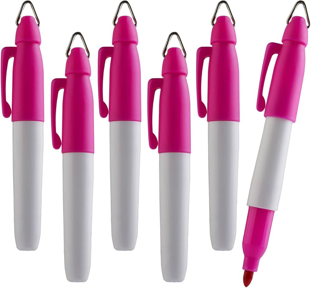 Mini Permanent Markers, Assorted Colours, Fine Point, 6 Count (Pink) | Amazon (US)