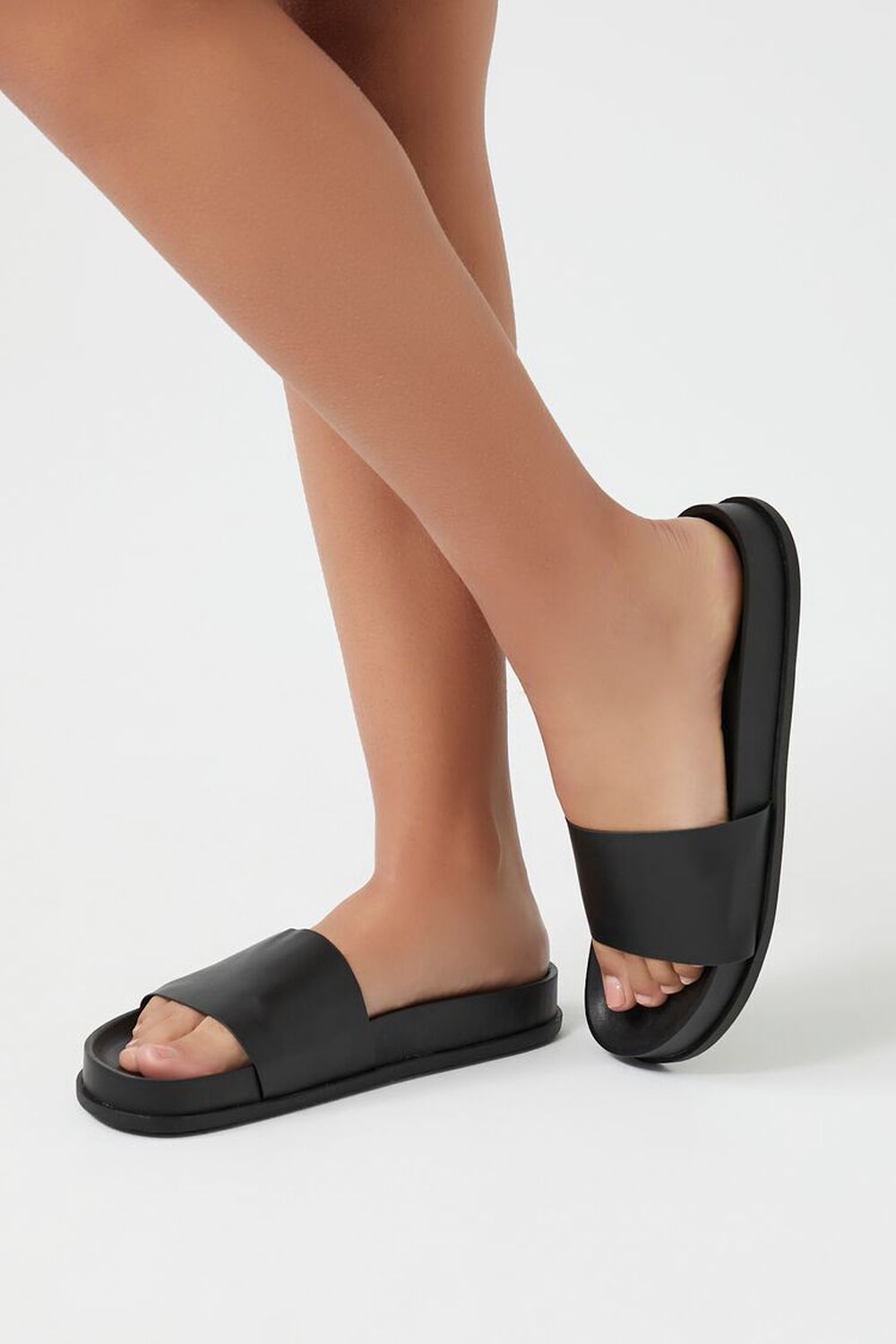 Faux Leather Slides | Forever 21 (US)