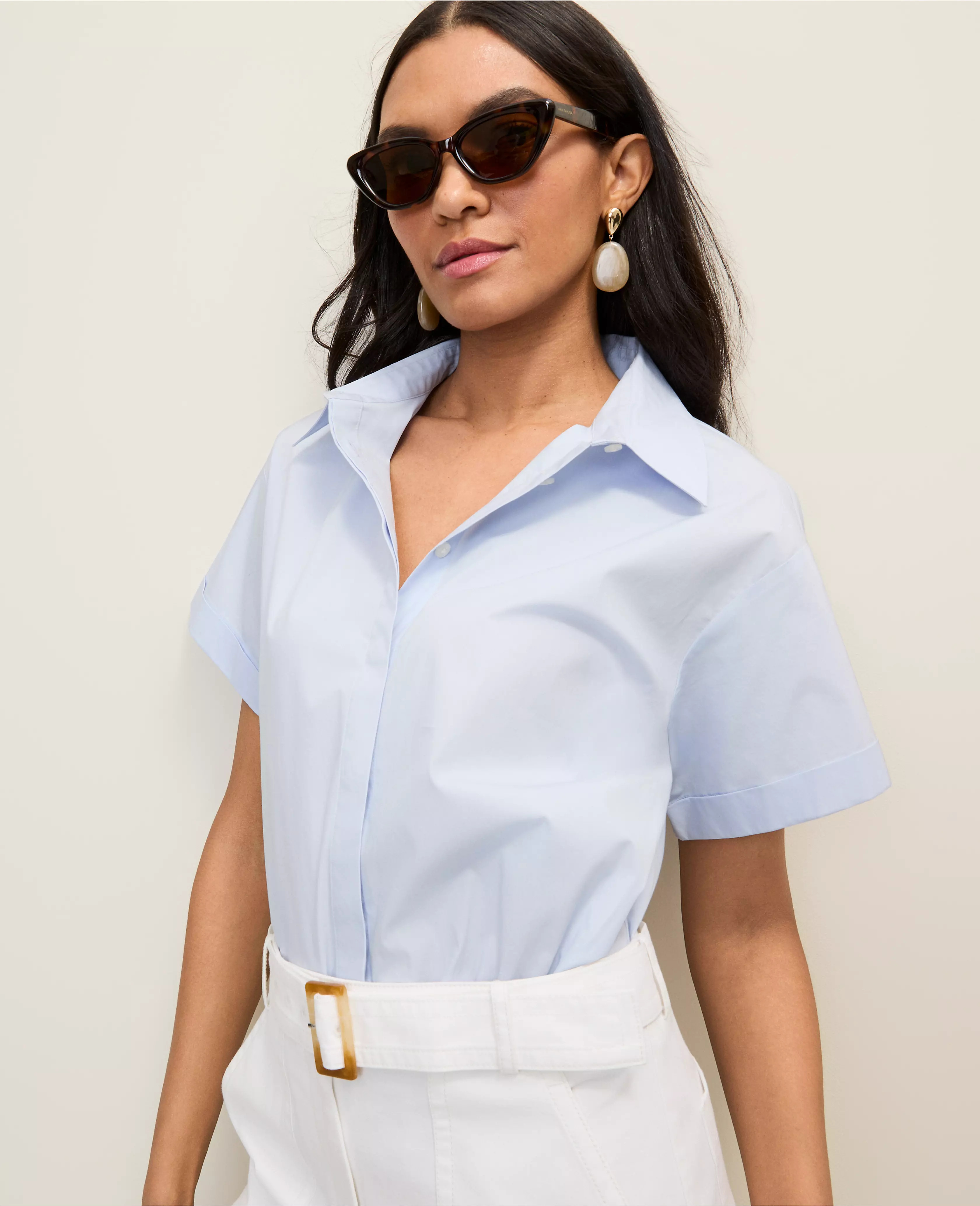 The link to Weekend Button Down Shirt has been copied | Ann Taylor