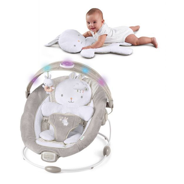 Ingenuity InLighten Baby Bouncer Seat, Light Up Toy Bar, Bunny Tummy Time Pillow Mat - Twinkle Ta... | Target