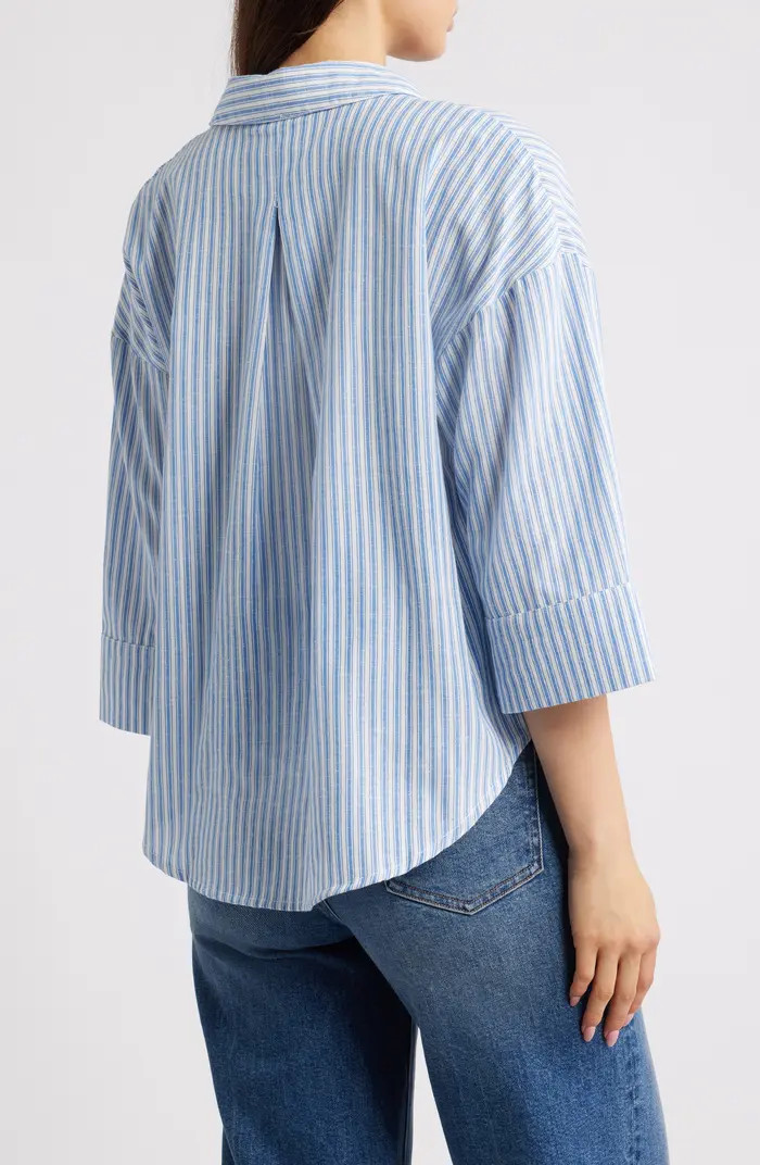 Stripe Cotton & Linen Shirt | Nordstrom