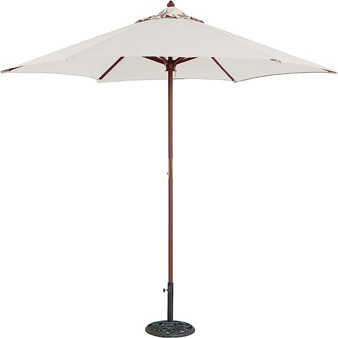 TropiShade 9 ft Wood Market Umbrella with Antique White Polyester Cover | Amazon (US)