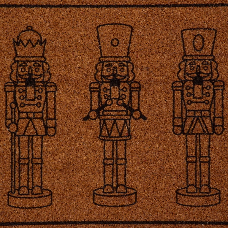My Texas House Natural and Black Nutcracker Outdoor Coir Christmas Doormat, 18" x 30" | Walmart (US)