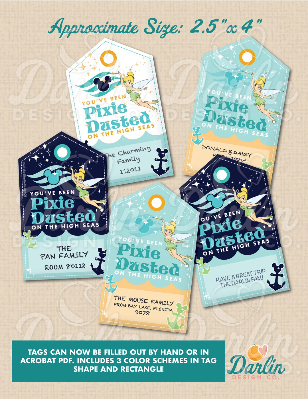 Pixie Dust Gift Tags - You've Been Pixie Dusted on the High Seas - Instant Download PDF Hand Fill... | Etsy (US)
