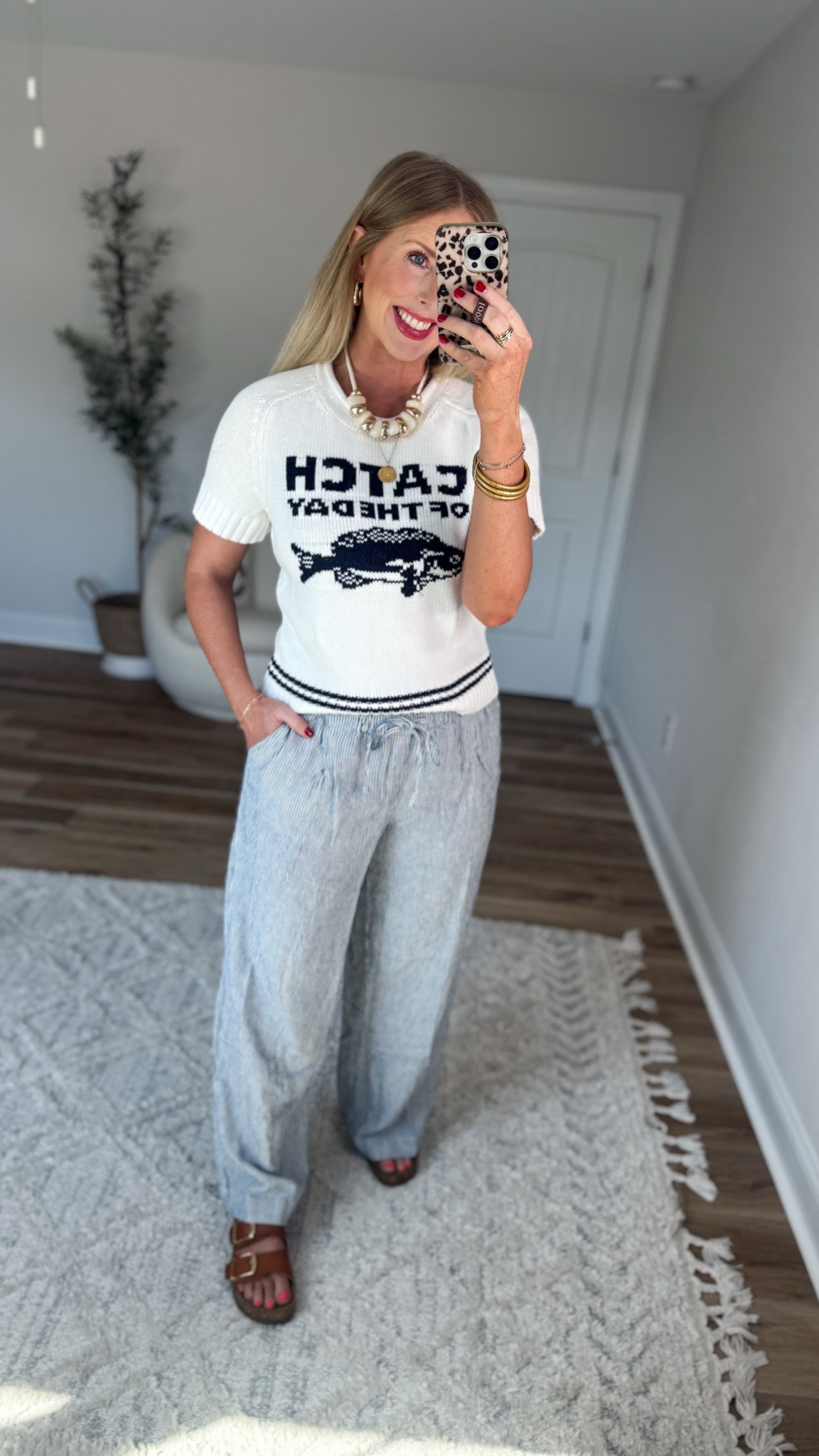 Weekend Walmart Wins try on
Fish sweater- small
Linen striped pants- small 

#LTKootd #LTKmomlife