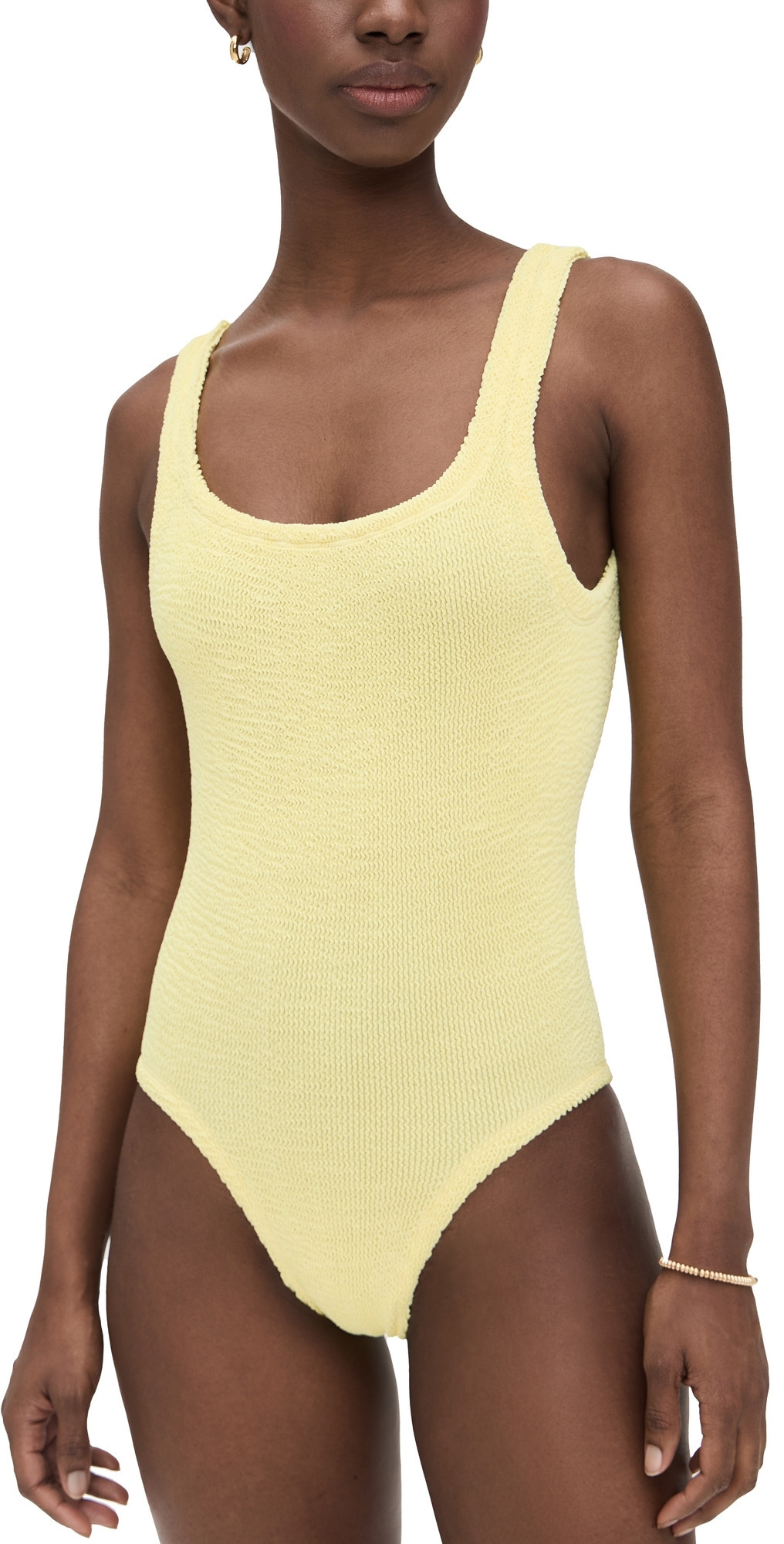 Hunza G Square Neck One Piece Lemon One Size | Shopbop