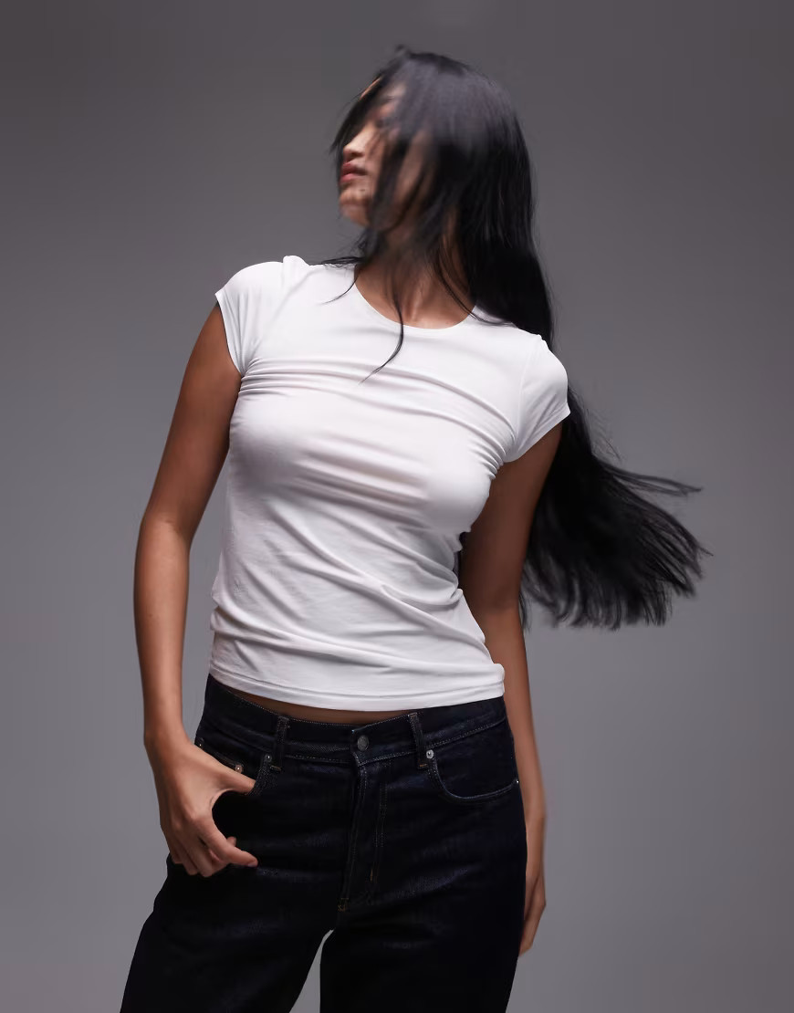 ARKET supersoft slim fit short sleeve t-shirt in white | ASOS (Global)